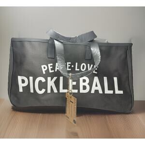 Peace Love Pickleball Hold Everything Bag Gray Santa Barbra Design Studio NWT